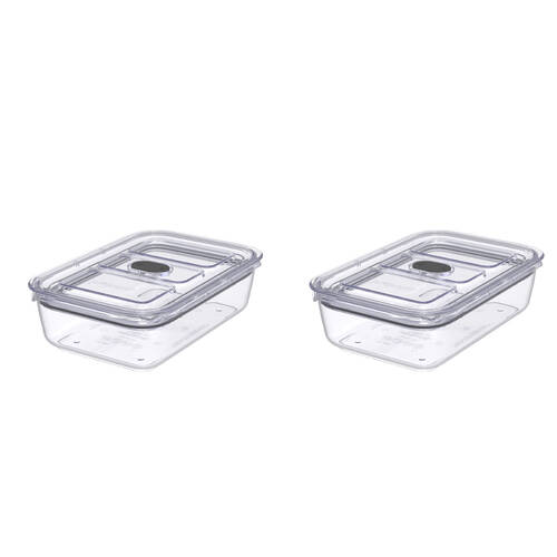 2PK Prepara LatchLok Click 1L Rectangular Airtight Food Container 20.35cm