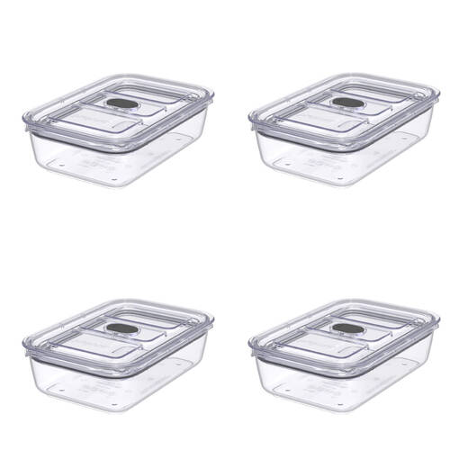 4PK Prepara LatchLok Click 1L Rectangular Airtight Food Container 20.35cm
