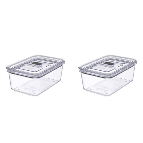 2PK Prepara LatchLok Click 1.5L Rectangular Airtight Food Container 20.35cm