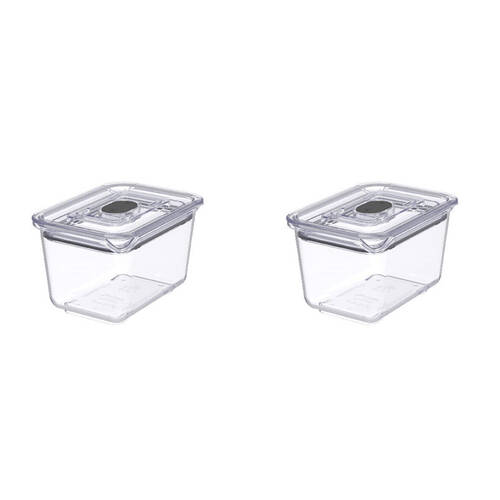 2PK Prepara LatchLok Click 600ml Rectangular Airtight Food Container 14cm