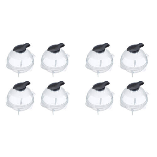 2x 4pc Prepara Jumbo Slow-Melting Whiskey Drink Ice Ball Sphere Mould Large Black