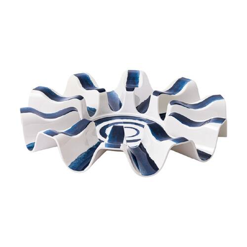 Prepara Taco Carousel Coastal Stripe Kitchenware Melamine - White/Blue