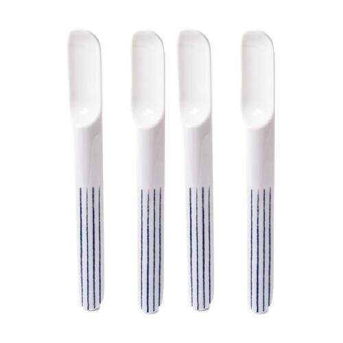 2x 2pc Prepara Taco Spoon Coastal Stripe Kitchenware Melamine - White/Blue