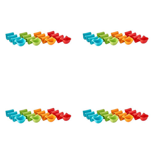 4x 4pc Prepara Kids 3-TacoPillar Holder Party Serving Tray Set 26cm