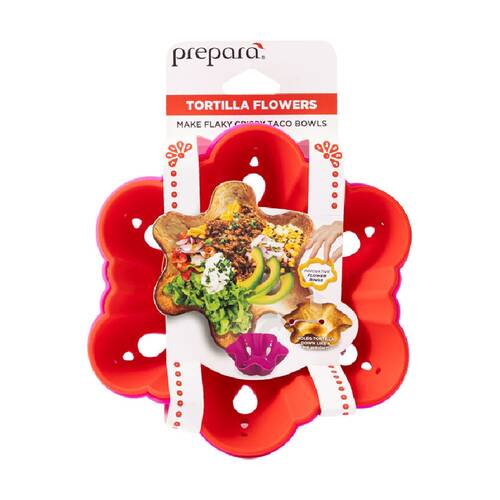 2pc Prepara Tortilla Flower Silicone Tray Kitchenware - Red/Pink