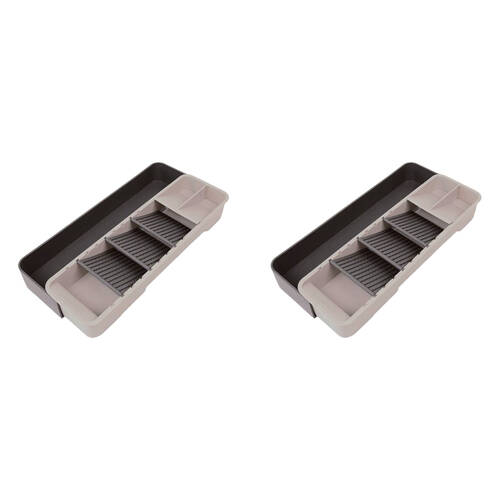 2PK Prepara Adjustable Single Kitchen Utensil Drawer Storage Organiser Tray 42cm