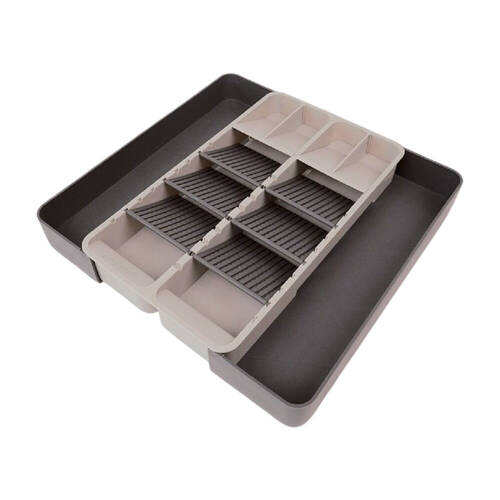 Prepara Adjustable Double Kitchen Utensil Drawer Storage Organiser Tray 42cm