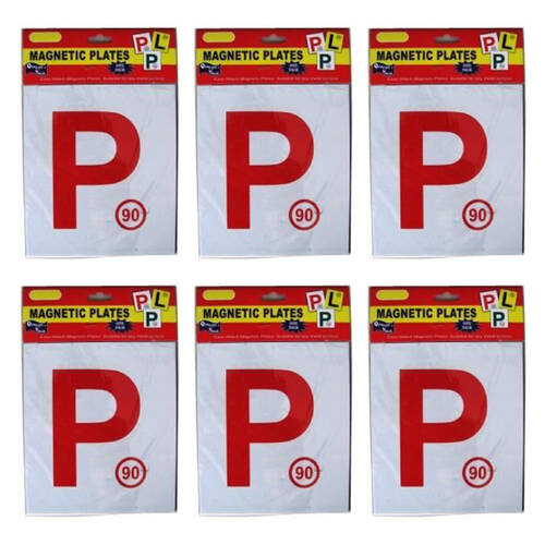 6PK Magnetic Car License Plate Letter P1 Vehicle Accessory Weather-Resist Red