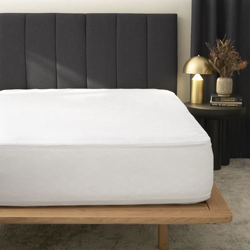 Morrissey Queen Bed Waterproof Mattress Protector Polyester Microfibre White