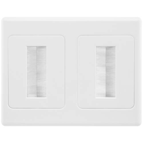 Dual Wall Plate Brush Wallplate Outlet Cover for Cable Lead Management/organiser