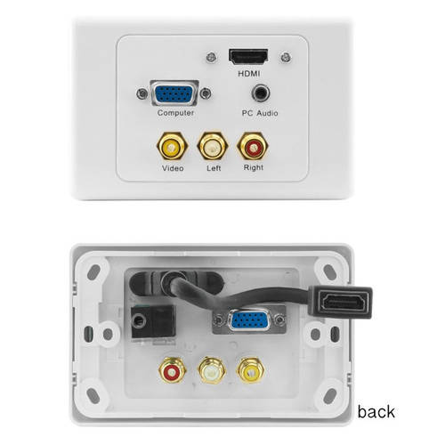 Pro2 Pro1310 HDMIi VGA RCA Pc Aux 3.5Mm AV Wall Plate