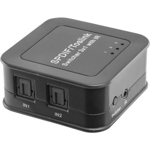 TOSLINK DIGITAL AUDIO SWITCH 3 IN 1 OUT WITH REMOTE CONTROL