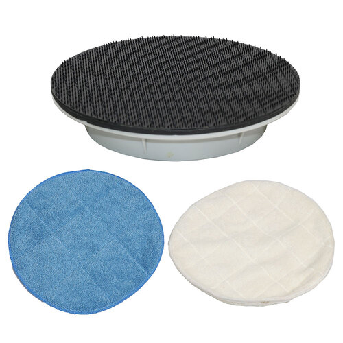 Cleanstar 15" Pad Holder w/ White Cotton Pad/Microfiber Pad Blue