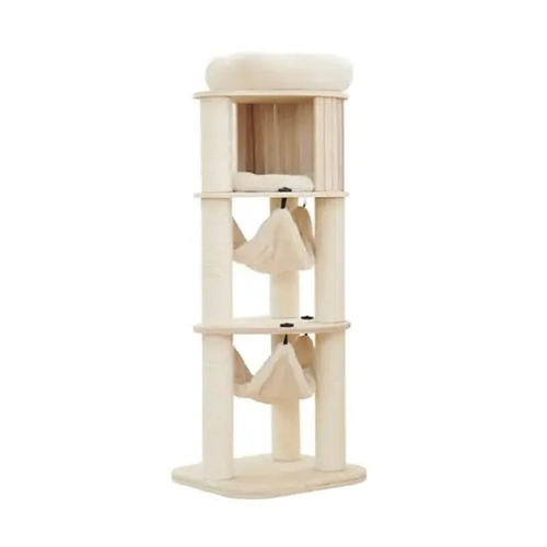 Petsbelle Halfair Solid Wood Sleeping/Scratcher Cat Tree - Natural