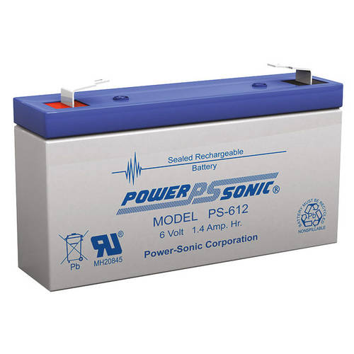 Power Sonic Ps612 6V 1.4Amp Sla Rechargeable Battery F1 Terminal Sealed Lead