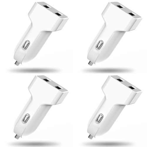 4PK PushStart 12w Dual Port Car Charger