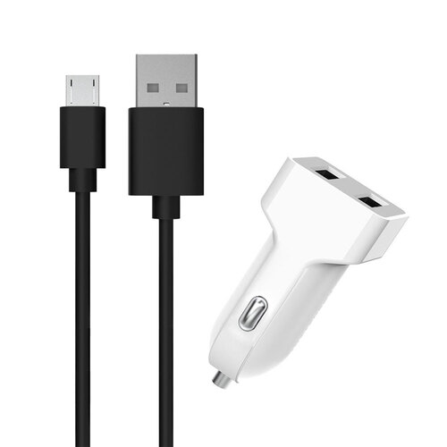 PushStart 1m Micro USB To USB-A Cable & 12w Dual Port Car Charger Combo