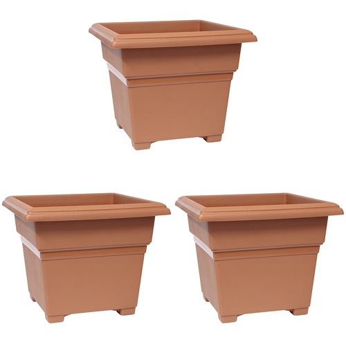 3PK Homeleisure Patio Tub 290mm Terracotta Outdoor Garden 