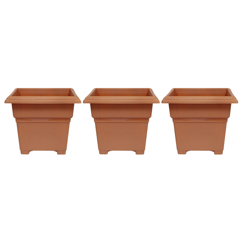 3PK Homeleisure Patio Tub 355mm Terracotta Outdoor Garden 