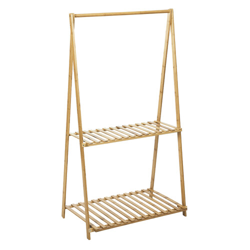 Cooper & Co. Anori 2 Tier Bamboo Plant Stand w/ Hanging Bar 127.5x69x44cm