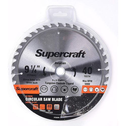 Supercraft Timber Circular Saw Blade Tct 235mm/ 9-1/4'' 40 Teeth