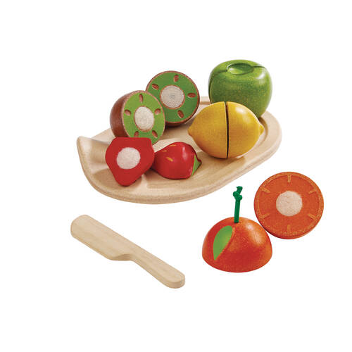 7pc PlanToys Wooden Assorted Fruit Set Kids Pretend Play Toy 18m+