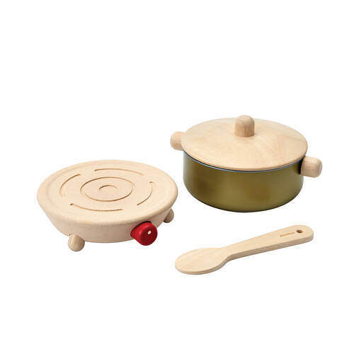PlanToys Cookery Set Wooden Pretend Play Kids Toy 2y+