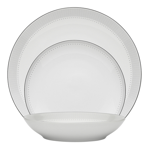 12pc Porto Ellipse Porcelain Painted Table/Dinnerware Set White
