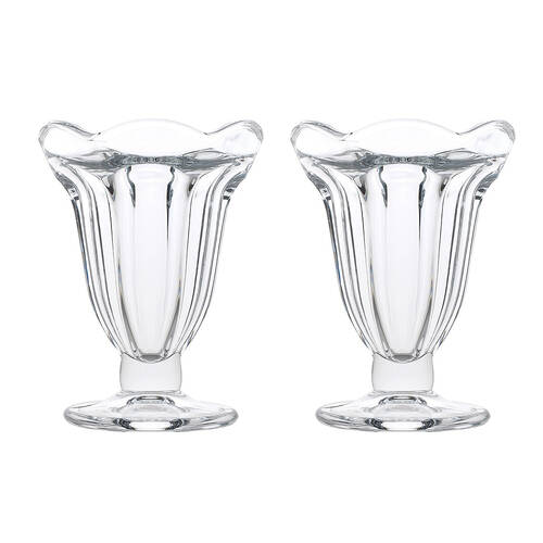 2x 4pc Porto Soda Lime Glass Dessert Sundae Cup 13cm/150ml - Clear