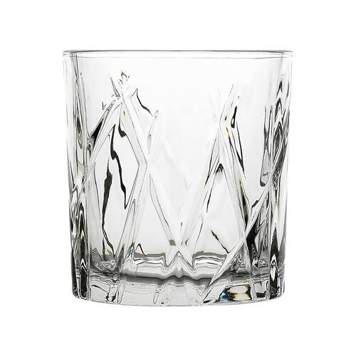 6pc Porto Riley Soda Lime Glass Tumblers Drinkware Set 280ml Clear