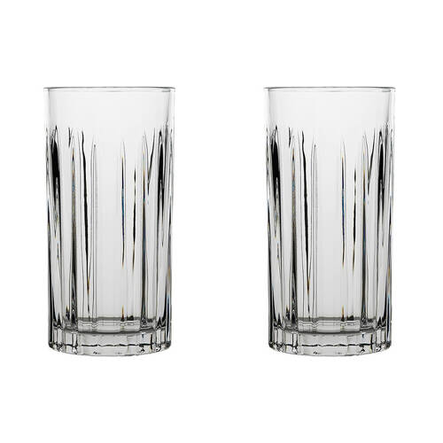 2x 6pc Porto Peyton Soda Lime Glass Hi Ball Tumblers Set 350ml Clear
