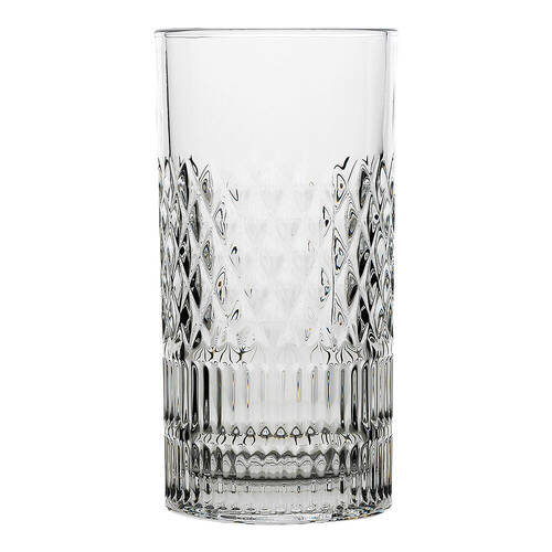 6pc Porto Addison Soda Lime Glass Hi Ball Tumblers Set 350ml Clear