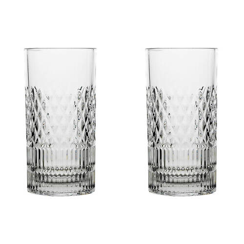 2x 6pc Porto Addison Soda Lime Glass Hi Ball Tumblers Set 350ml Clear