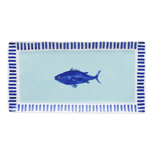 Porto Riviera 29.5cm Porcelain Platter Rectangle - Fish