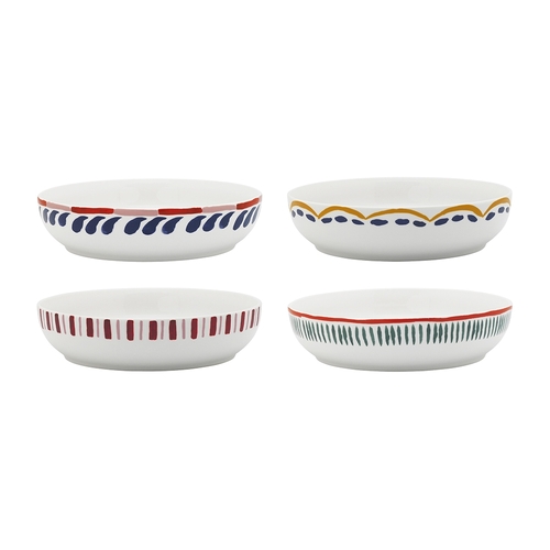4pc Porto Cucina Porcelain 21.5cm Pasta/Risotto Bowl Round