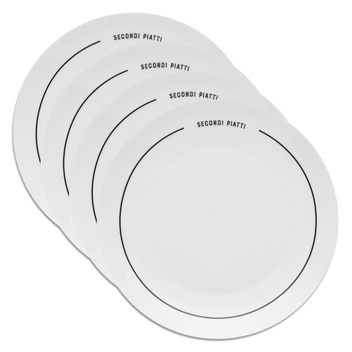 4PK Porto Osteria Porcelain 26cm Dinner Plate Serving Dish - Nero