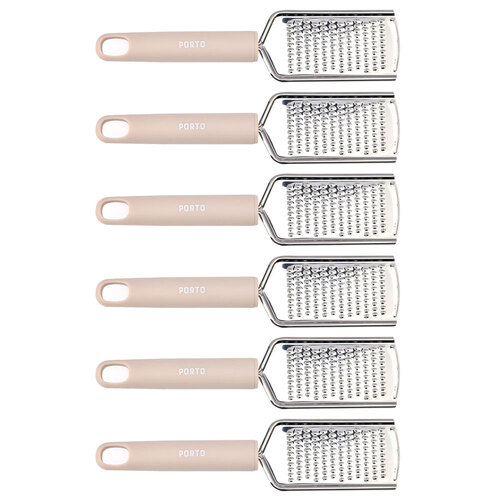 6PK Porto Zest Stainless Steel/Plastic 24cm Grater Kitchen Utensil