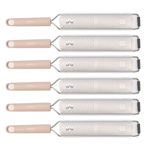 6PK Porto Zest Stainless Steel/Plastic 39cm Grater Kitchen Utensil