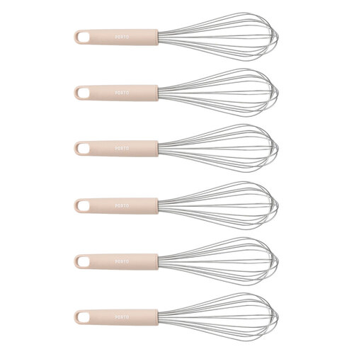 6PK Porto Zest Stainless Steel/Plastic 30cm Whisk Kitchen Utensil
