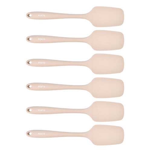 6PK Porto Zest Silicone 29cm Flat Spatula Kitchen Cooking Utensil - Almond
