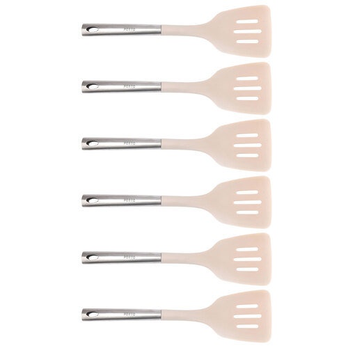 6PK Porto Zest Stainless Steel/Nylon 34cm Slotted Turner Kitchen Utensil