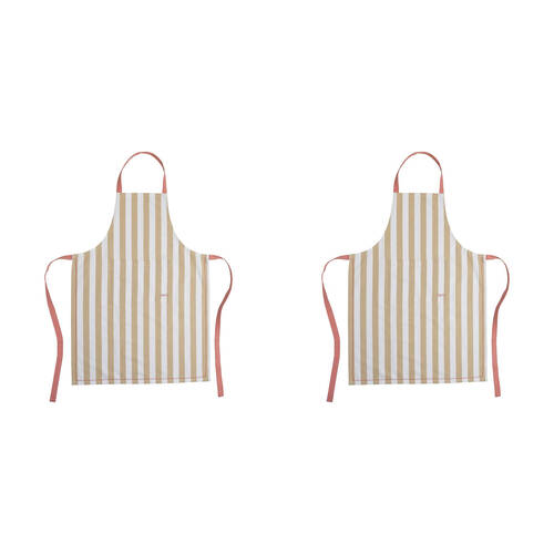 2PK Porto Lola Polycotton Chef Apron Home/Kitchen Cooking Almond