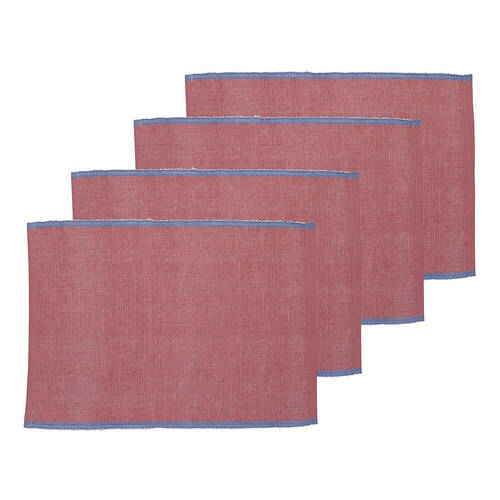 4pc Porto Lola Polycotton Ribbed Placemats Set 33x45cm Fuchsia