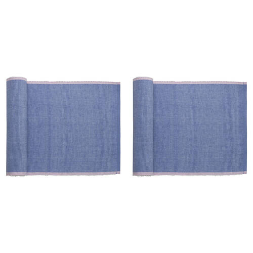 2PK Porto Lola Polycotton Ribbed Table Runner 33x180cm Lilac