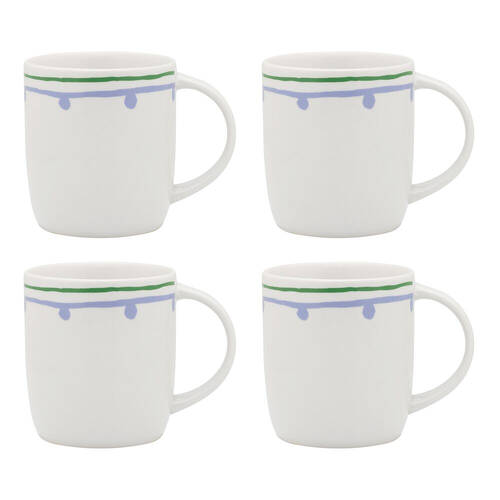 4pc Porto Fiesta Mugs Set w/ Handle Drinking Cup 300ml - Lilac