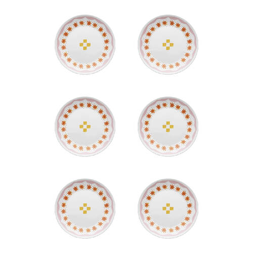 6PK Porto Fiesta Round Porcelain Side Plate Serveware 20cm - Mosaic