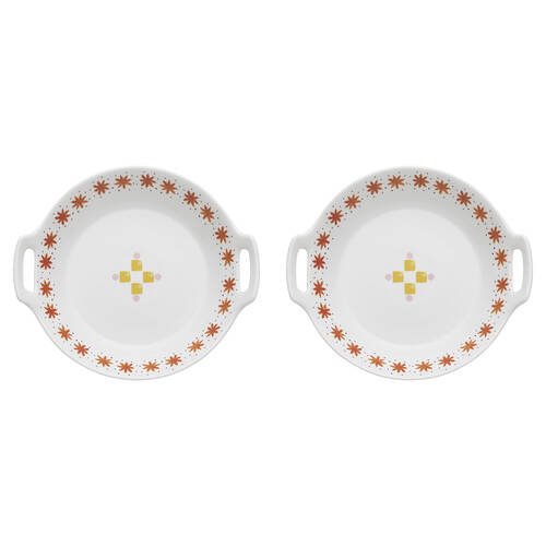 2PK Porto Fiesta Porcelain Shallow Serving Bowl 29.5cm - White