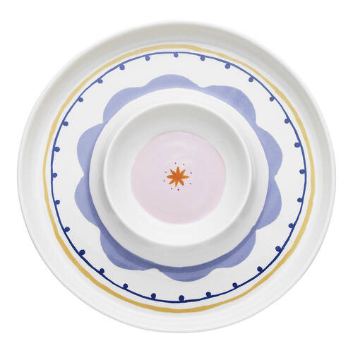 Porto Fiesta Porcelain Round Chip & Dip Dish Plate Serveware 31cm