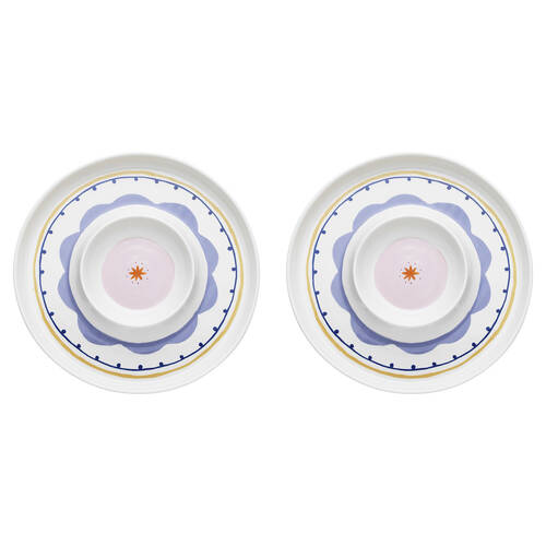 2PK Porto Fiesta Porcelain Round Chip & Dip Dish Plate Serveware 31cm