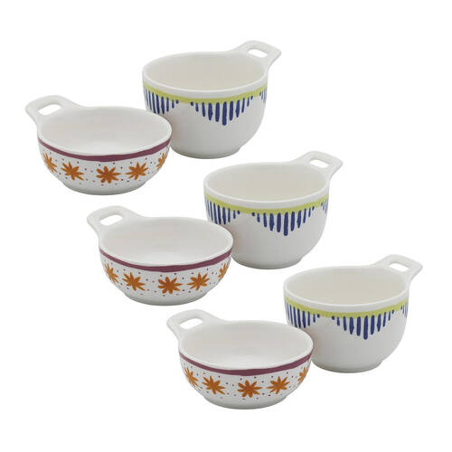 3x 2pc Porto Fiesta Porcelain Dip Bowl Sauce Dish Set